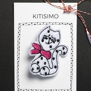 Kitisimo, Masrtisor handmade - brosa pisica, Bijuterii, Mărțișor, Broderie, ARTYNOS