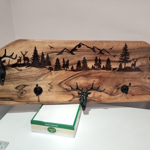 Cuier rustic, Accessorii si unelte, Lemn, Mobila, Gravare, pirogravura, Prelucrarea lemnului, ARTYNOS