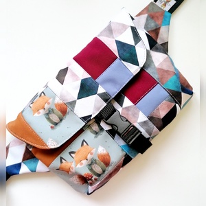 Borsetă cu clapetă LIBELULA - patchwork vulpițe, Geanta si husa, Genti de umar si genti de mana, Geanta de umar sling, Cusatura, ARTYNOS