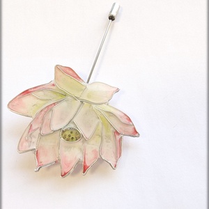 Broșă  Floare de Lotus Realizată Manual cu Tehnica Cloisonné, Bijuterii, Brosa, insigne, Insigne, Confectionarea bijuteriilor, ARTYNOS