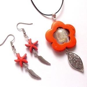 set cu howlite portocaliu 43589 - Artynos.ro