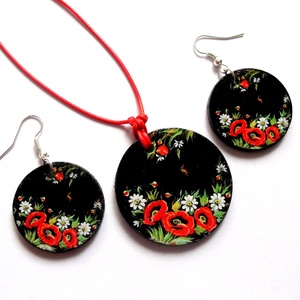 set lemn cu motiv floral maci 39730 - Artynos.ro