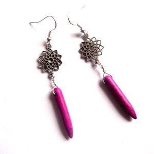 cercei cu howlite mov 38769 - Artynos.ro