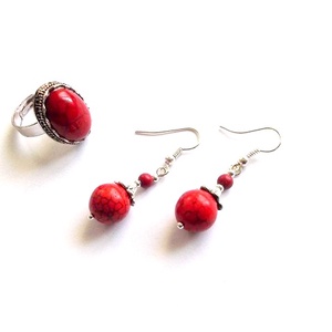 Set howlite rosu 38188 - Artynos.ro