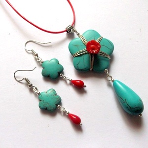 set cu coral si turcoaz 46690 - Artynos.ro