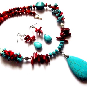 set cu coral si turcoaz 46744 - Artynos.ro