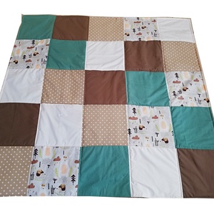 Covoras Patchwork, Animalute Verde-Maro, Jucării și echipamente pentru copii, Jucării bebeluși, Covoraș de joacă, , ARTYNOS