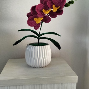 Orhidee crosetata, Casă & Stil de viață, Accesorii pentru decorat casa, Suport de flori, Ghiveci și jardiniere, Croșetat, ARTYNOS