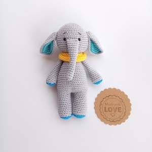 Jucărie croșetată elefant Toto, Jucării și echipamente pentru copii, Plușuri, Păpușă croșetată, păpușă de pluș, Croșetat, ARTYNOS