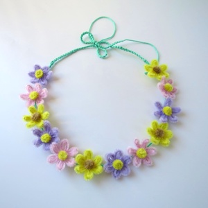 Coroniță cu flori lucrate manual, Accesorii nunta, Accesorii de nunta, Voal mirese, Aranjament de flori, Crosetat, ARTYNOS