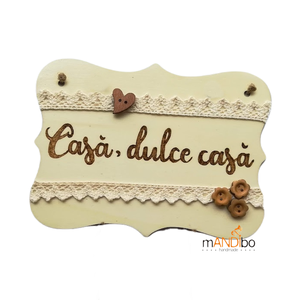 Tablita pirogravata personalizabila- Casa, dulce casa, Casa & Stil de viata, Accesorii pentru decorat casa, Decoratiuni de pereti, decoratiuni suspendate, Decoratiuni suspendate, Gravare, pirogravura, Prelucrarea lemnului, ARTYNOS