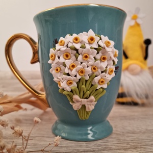 Cană cu narcise, Casă & Stil de viață, Accesorii pentru echipamente de bucătărie, Accesorii de servire, Căni, Ceramică, ARTYNOS