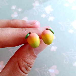 Cercei mango, Bijuterii, Cercei, Cercei agatati, Plastilina, ARTYNOS