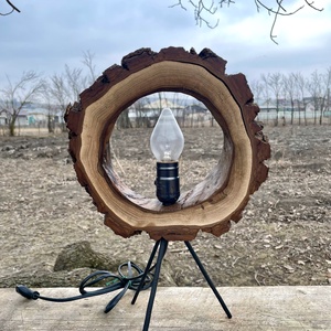 Lampă din lemn / Lampă Rustică / Lampă buturugă - Artynos.ro