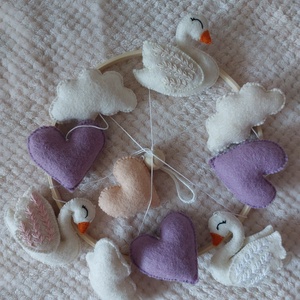 Carusel bebelusi Lacul lebedelor Carusel mobil Carusel handmade, , Broderie, Cusătură, ARTYNOS