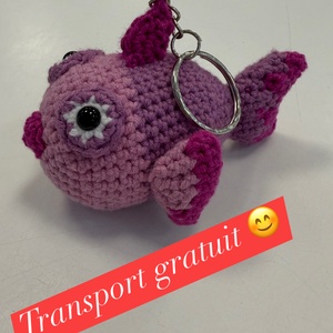 Breloc peștișor crosetat manual , Geantă și husă, Accesorii genți, Breloc, Croșetat, Cusătură, ARTYNOS