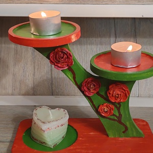 Suport de lumanari floral, Casă & Stil de viață, Lumânări, parfumuri, arome, Suport lumânări, Lumânare și fabricarea lumânărilor, Turnare în gips, ARTYNOS