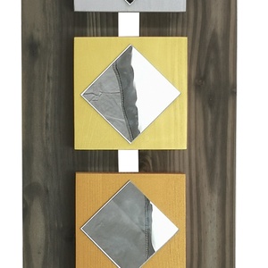 Decoratiune pentru perete 97x22 cm, din lemn si oglinzi, Casa & Stil de viata, Accesorii pentru decorat casa, Decoratiuni de pereti, decoratiuni suspendate, Decoratiuni perete, macramé, Prelucrarea lemnului, ARTYNOS