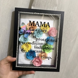 Tablou flori de hârtie MAMA, Casă & Stil de viață, Accesorii pentru decorat casa, Suport de flori, Cutii flori, Arta de hârtie, Fotografie, grafică, desen, ilustrație, ARTYNOS