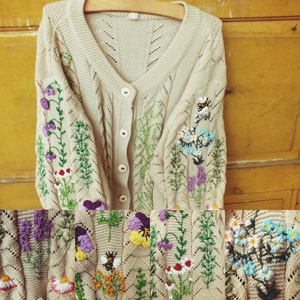 Cardigan cu flori brodate, Îmbrăcăminte și modă, Haine damă, Hanorace, cardigane, , ARTYNOS