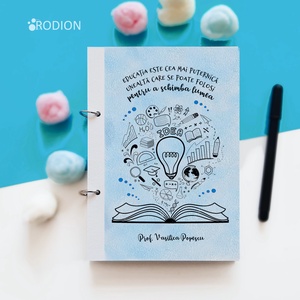 Agenda A5 Profesor personalizata cu nume pictata manual - Artynos.ro