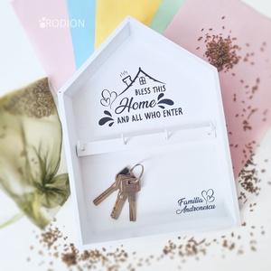 Cuier casuta suport chei personalizat cu nume, Casa & Stil de viata, Accesorii pentru decorat casa, Decoratiuni de pereti, decoratiuni suspendate, Suport pentru chei, Obiecte pictate, Pictura, ARTYNOS