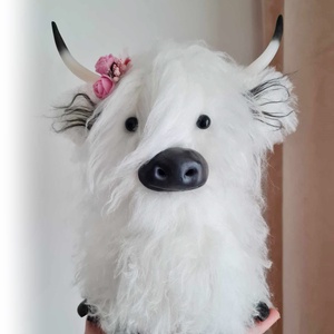 Vacuta scotiana - Snow, the Highland cow, Jucării și echipamente pentru copii, Plușuri, Figurine de pluș, Cusătură, ARTYNOS