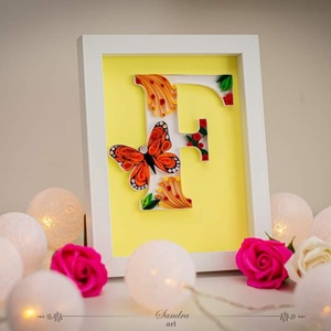 Tablou decorative cu inițiala numelui , Casă & Stil de viață, Accesorii pentru decorat casa, Picturi murale, Tablouri/picturi pe pânză, Arta de hârtie, ARTYNOS