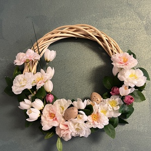 Coronita cu flori artificiale, Casă & Stil de viață, Accesorii pentru decorat casa, Decorațiuni de geam și decorațiuni de ușă , Decor ferestre și autocolant pentru geam, Aranjament de flori, ARTYNOS