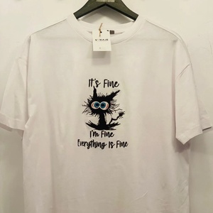 Tricou I am Fine, Îmbrăcăminte și modă, Haine damă, Tricou și top de damă, Broderie, ARTYNOS