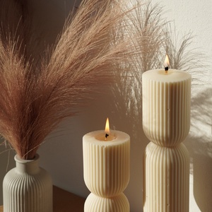 striped column candle - tall 24 cm, Casa & Stil de viata, Lumanari, parfumuri, arome, Lumanare - lumanari artizanale, , ARTYNOS