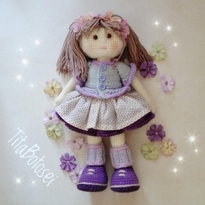 Papusa crosetata, jucărie crosetata, handmade, Cadou Craciun, cadou fetite, cadou zi nastere, Jucării și echipamente pentru copii, Plușuri, Păpușă croșetată, păpușă de pluș, Altele, Croșetat, ARTYNOS
