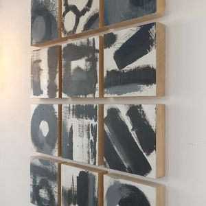 DHARK, tablou abstract, vopsea acrilica, lemn, design minimalist, Casă & Stil de viață, Accesorii pentru decorat casa, Picturi murale, Panouri și tablouri, panouri decorative, Pictură, ARTYNOS