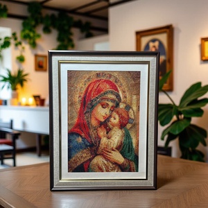 Icoană cu Maica Domnului și Pruncul Iisus  Pictură din diamante acrilice - Artynos.ro
