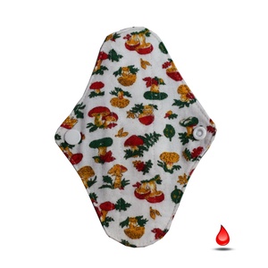 Absorbant intim lavabil din bumbac, zilnic, panty, ciupercute, 14 cm, 1 buc, Baie și Frumusețe, Accesorii de igienă intimă, Absorbant igienic, Cusătură, ARTYNOS